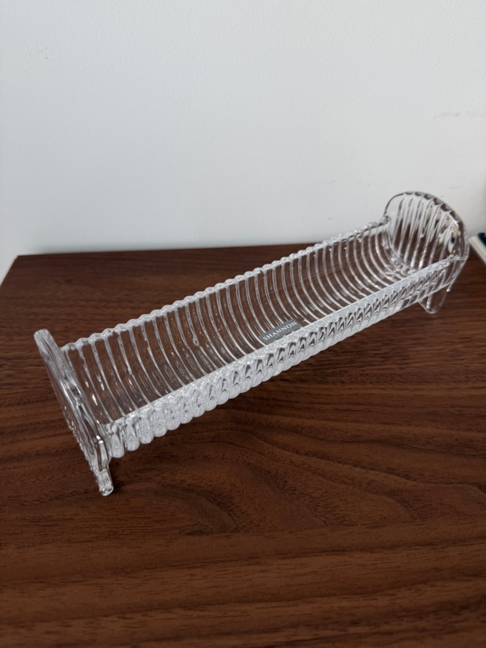 Shannon Crystal by Godinger Harmony Design Cracker Tray 24% Lead Crystal Czech